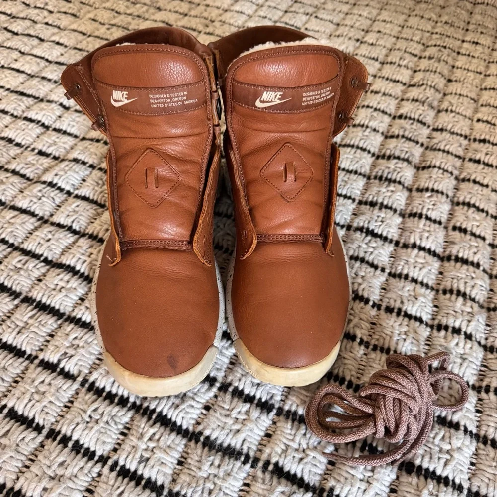 Tan Leather Sneaker Boots Lined Lightweight 11.5 Outdoor Comfy Gorpcore Warm‎